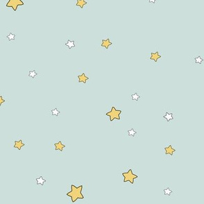 1193 Reindeer Babes Nursery - coordinate2 stars - blue