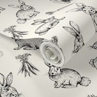 Sketch Bunnies // Cream - Easter, Spring Carrots