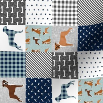 MINI - boxer pet quilt b dog breed nursery cheater quilt wholecloth