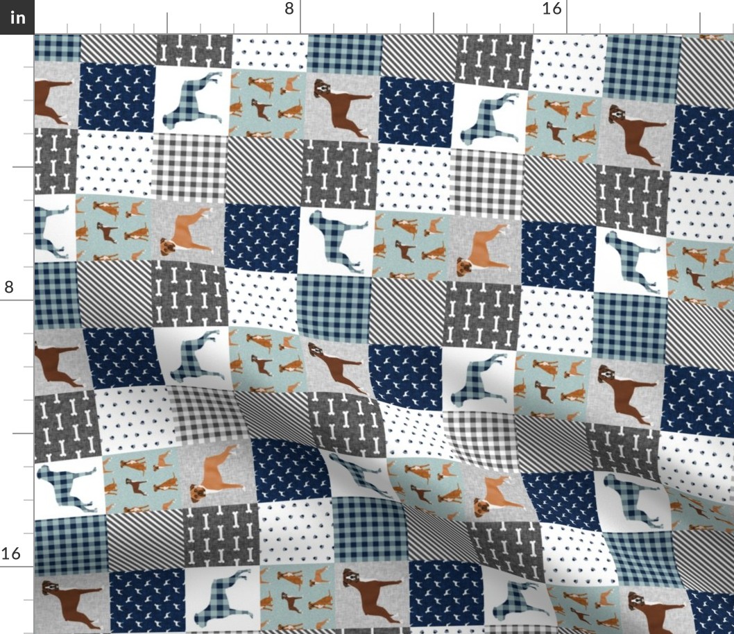 MINI - boxer pet quilt b dog breed nursery cheater quilt wholecloth