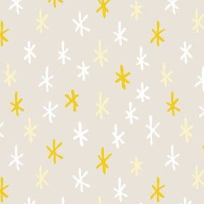 Cream + Gold Asterisk Texture Fat Eighth // Bright + Playful Color with Hand Drawn Geometric Motifs in Tints + Shades // Modern Quilting Collection // Small Scale // ZirkusDesign // White on White