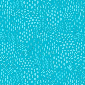 Aqua Scandi Texture Fat Eighth // Bright + Playful Color with Geometric Floral and Botanical Motifs // Quilting Collection // Small Scale // ZirkusDesign