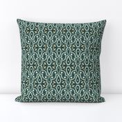 Broderie - Ikat Geometric Antique Green Regular Scale