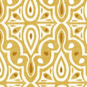 Broderie - Ikat Geometric Goldenrod Yellow Large Scale