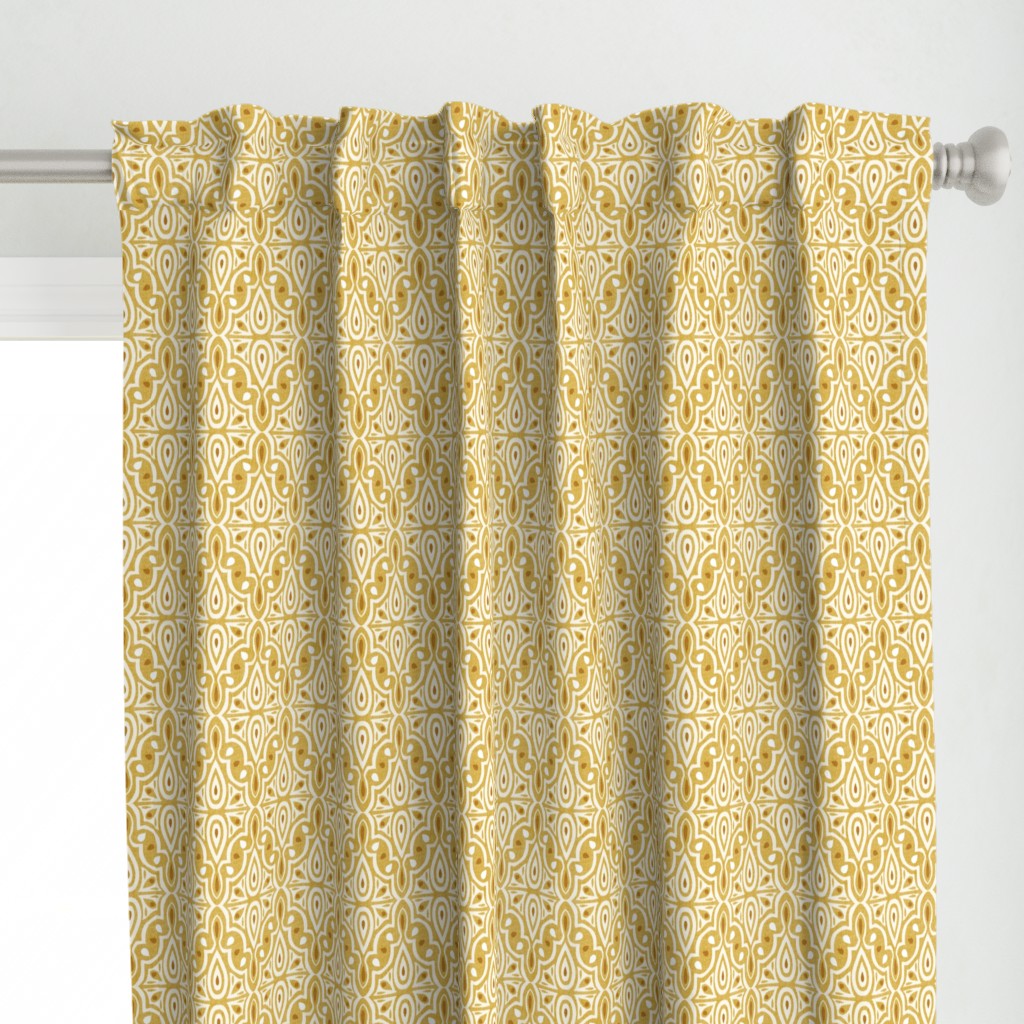 Broderie - Ikat Geometric Goldenrod Yellow Regular Scale