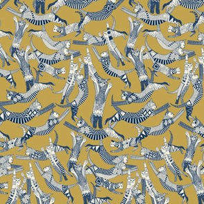 cat party gold navy tiny