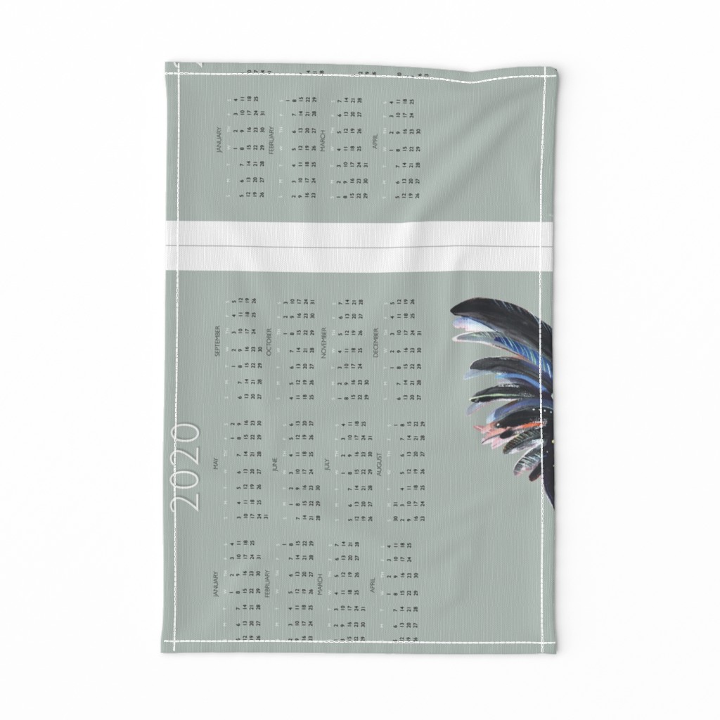 2020 Australian Black Cockatoos calendar tea towel by Mount Vic and Me