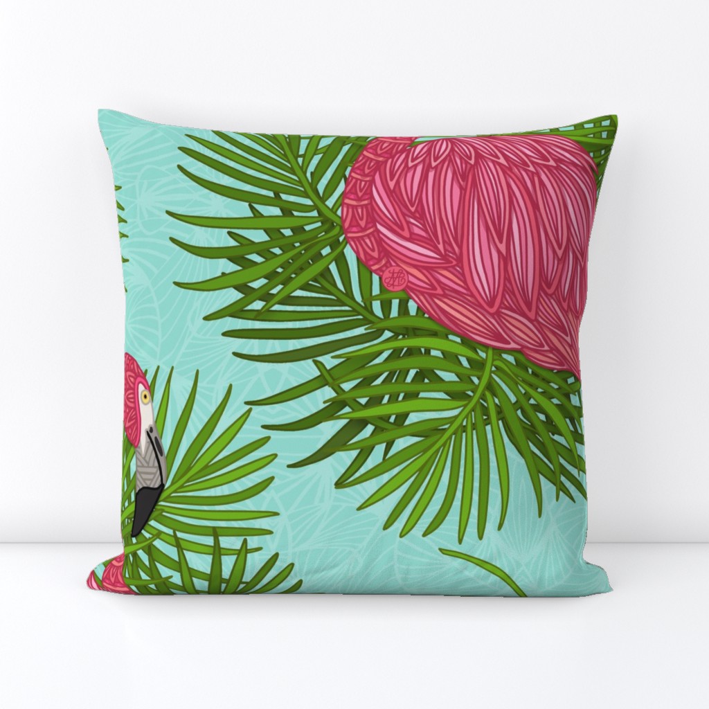 TROPICAL FLAMINGO _ LEAVE PATTERN 32