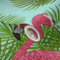 TROPICAL FLAMINGO _ LEAVE PATTERN 32