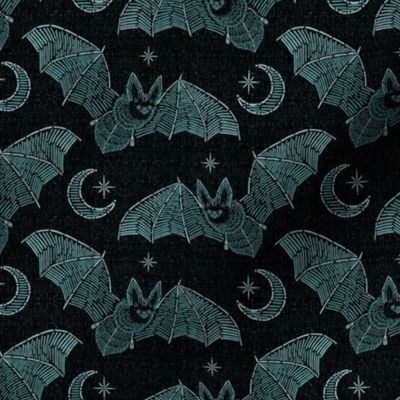 Bat Stitch Crazy - Blue, Smaller Scale
