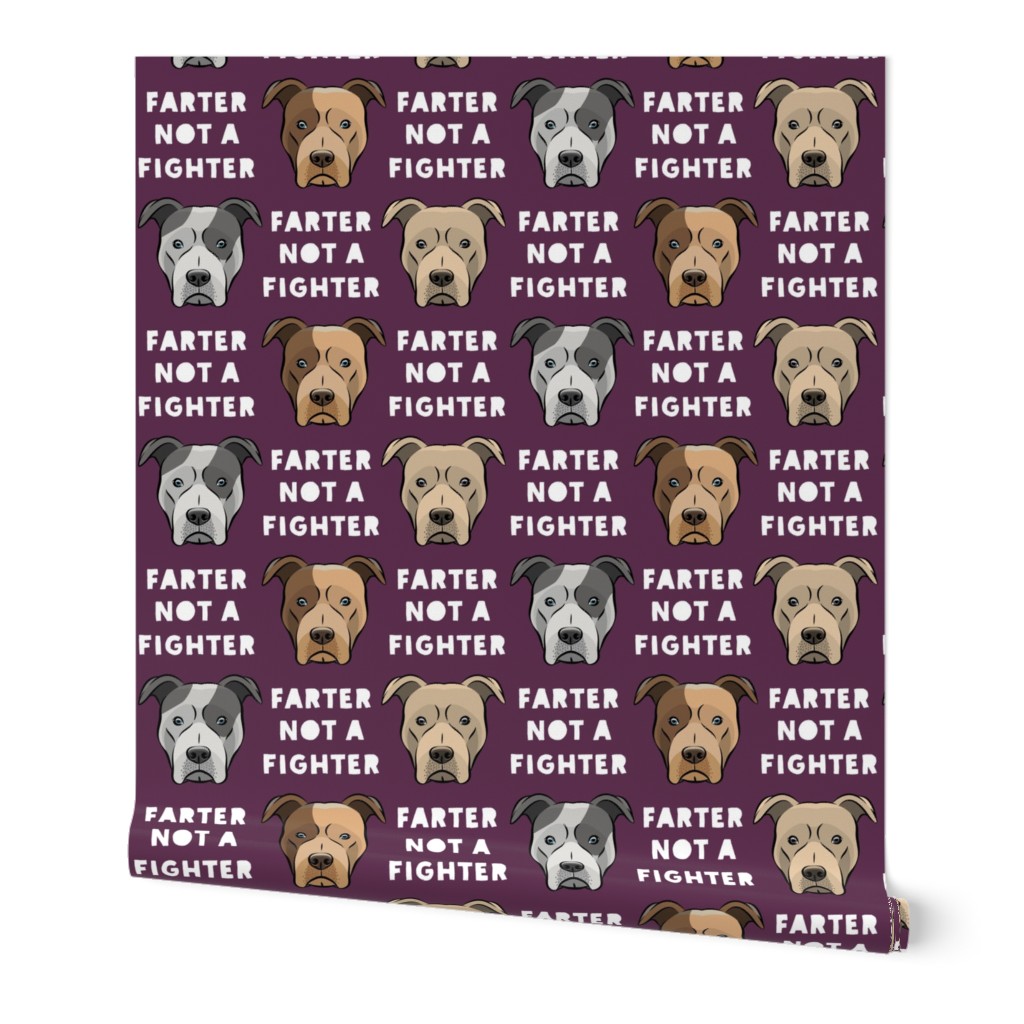 farter not a fighter - pit bulls - pitties - plum - LAD19