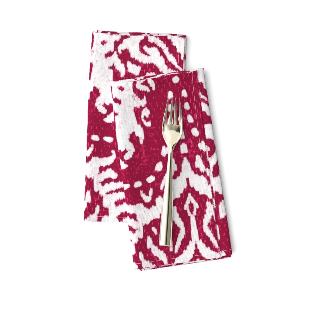 White Damask on Cranberry - large scale