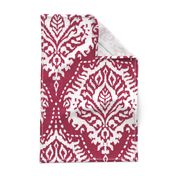 White Damask on Cranberry - large scale