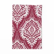 White Damask on Cranberry - large scale