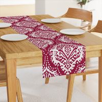 White Damask on Cranberry - large scale