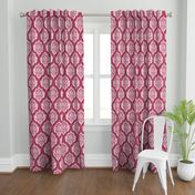 White Damask on Cranberry - medium scale