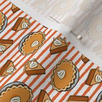(1" scale) Pumpkin pie - toss - fall food - thanksgiving - pie slice - orange stripe - LAD19BS