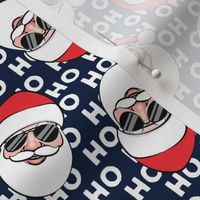 Santa Claus w/ sunnies - HO HO HO navy toss - Christmas C19BS