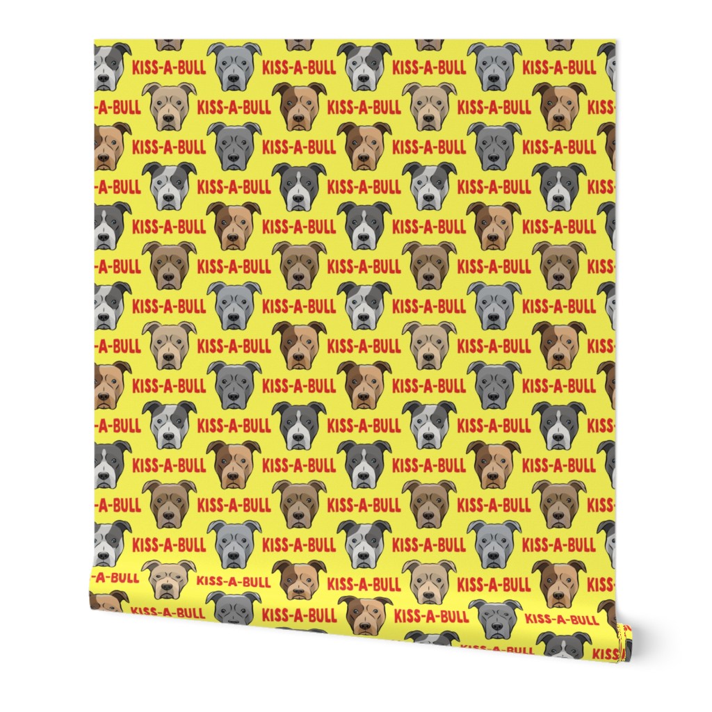 Kiss-a-bull - pit bulls - American Pit Bull Terrier dog - yellow - LAD19