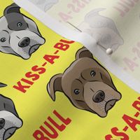 Kiss-a-bull - pit bulls - American Pit Bull Terrier dog - yellow - LAD19