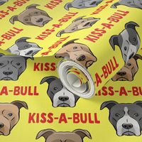 Kiss-a-bull - pit bulls - American Pit Bull Terrier dog - yellow - LAD19