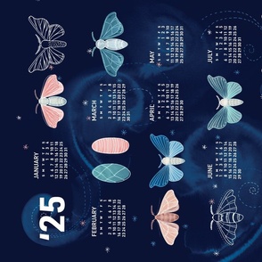 2024 Calendar, Sunday / Silk Moth Galaxy