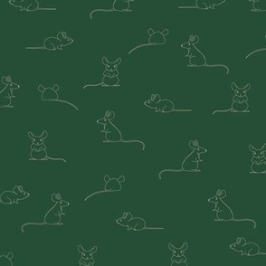 Line drawing of rat, mice at plain Green in beige