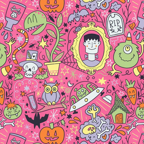 Halloween monster fun in pink