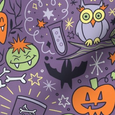 Halloween monster fun in purple