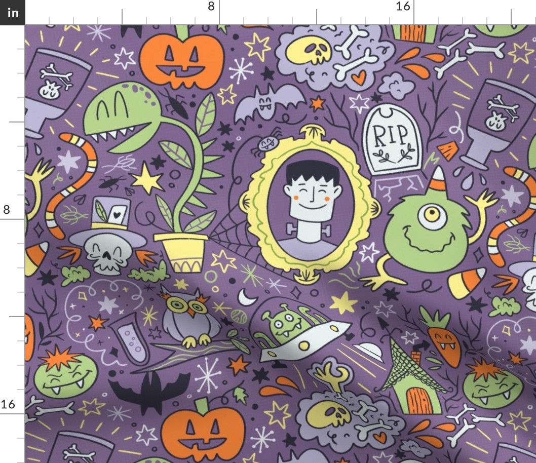 Halloween monster fun in purple