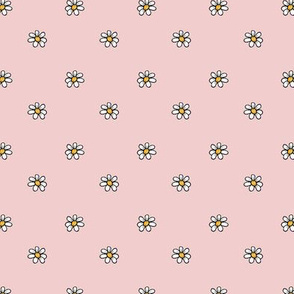 1238 piglet neutrals daisies on pink