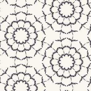 Hand drawn abstract winter snowflakes pattern. 