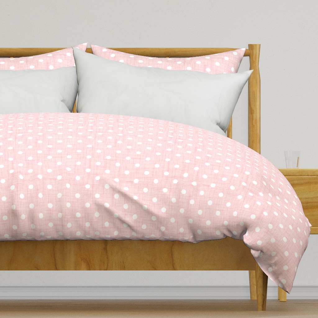 pink linen dots