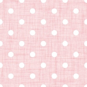 pink linen dots