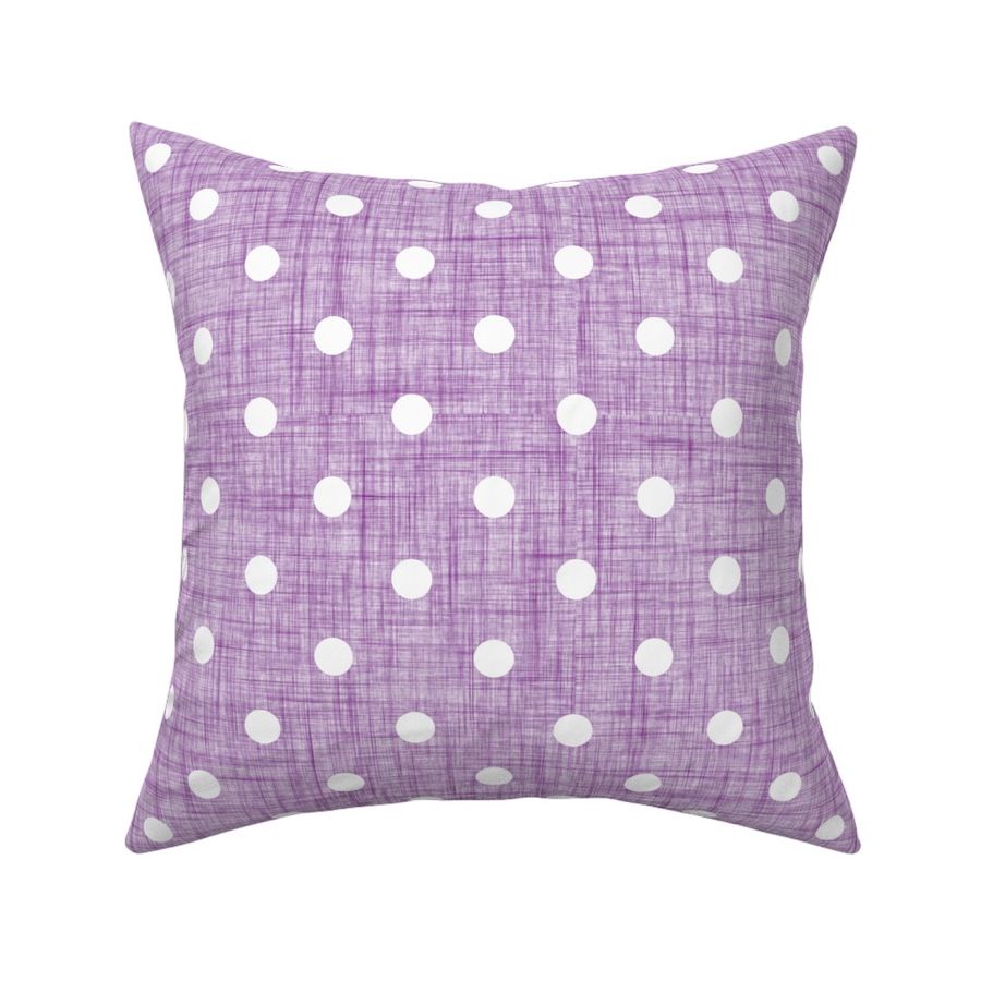 purple linen dots