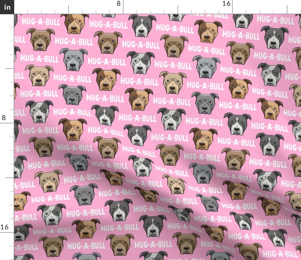 Hug-a-bull - pit bulls - American Pit Bull Terrier dog - pink - LAD19