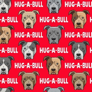 Hug-a-bull - pit bulls - American Pit Bull Terrier dog - red - LAD19
