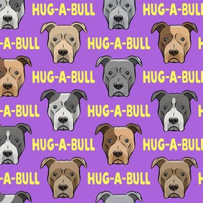 Hug-a-bull - pit bulls - American Pit Bull Terrier dog - purple and yellow - LAD19