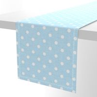 baby blue linen dots