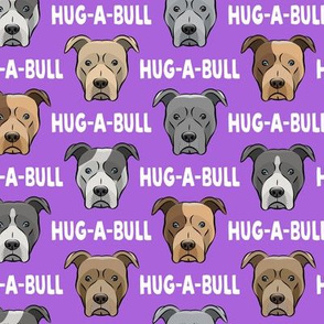 Hug-a-bull - pit bulls - American Pit Bull Terrier dog - purple - LAD19