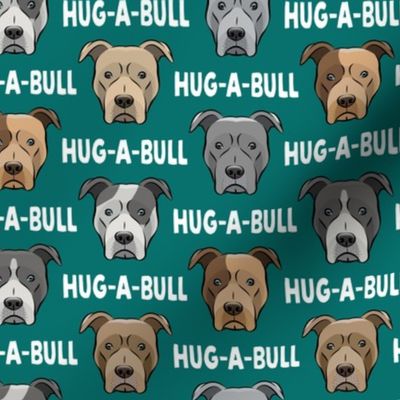 Hug-a-bull - pit bulls - American Pit Bull Terrier dog - teal - LAD19
