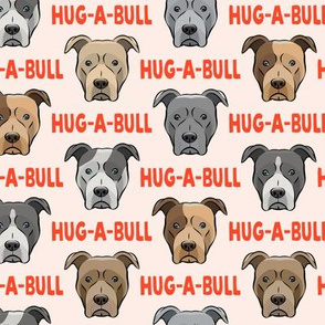 Hug-a-bull - pit bulls - American Pit Bull Terrier dog - pink and orange - LAD19