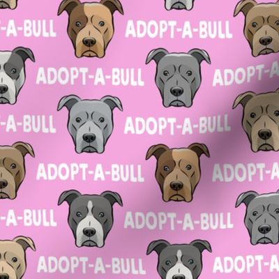 Adopt-a-bull - pit bulls - American Pit Bull Terrier dog - pink - LAD19