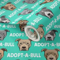 Adopt-a-bull - pit bulls - American Pit Bull Terrier dog - teal - LAD19