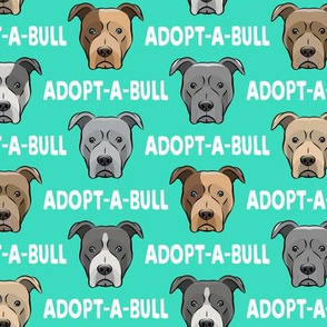 Adopt-a-bull - pit bulls - American Pit Bull Terrier dog - teal - LAD19