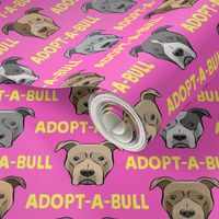 Adopt-a-bull - pit bulls - American Pit Bull Terrier dog - pink and yellow  - LAD19