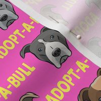 Adopt-a-bull - pit bulls - American Pit Bull Terrier dog - pink and yellow  - LAD19
