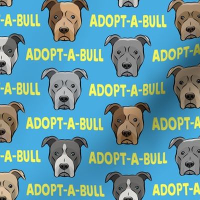 Adopt-a-bull - pit bulls - American Pit Bull Terrier dog - blue and yellow - LAD19