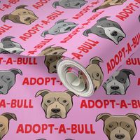 Adopt-a-bull - pit bulls - American Pit Bull Terrier dog - red and pink - LAD19