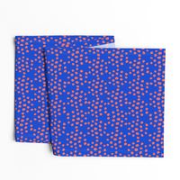 Royal + Orange Texture Dots in Hexagon Shape Fat Eighth // Bright + Playful Color with Geometric Floral and Botanical Motifs // Quilting Collection // Small Scale // ZirkusDesign